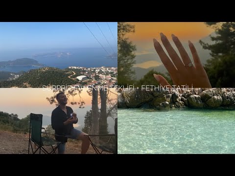 SÜRPRİZ EVLENME TEKLİFİ 🥺💍🤍Fethiye vlog part 1 ilk durak Kaş, Montana tepesi, Tekne turu 🌊☀️👙