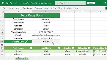 Excel Data Entry Form without UserForm