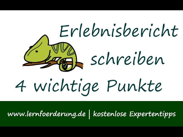 Erlebnisbericht Schreiben 4 Wichtige Punkte Youtube