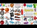 Sports items vocabulary ll 140 sports items name in english with pictures ll sports equipments name
