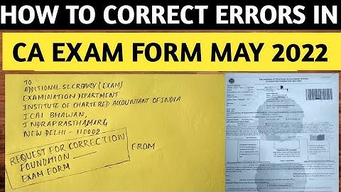 How to Make Correction in CA Exam Form ||CA  Exam form correction ||Correction in ICAI Exam Form