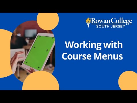 Working with Course Menus
