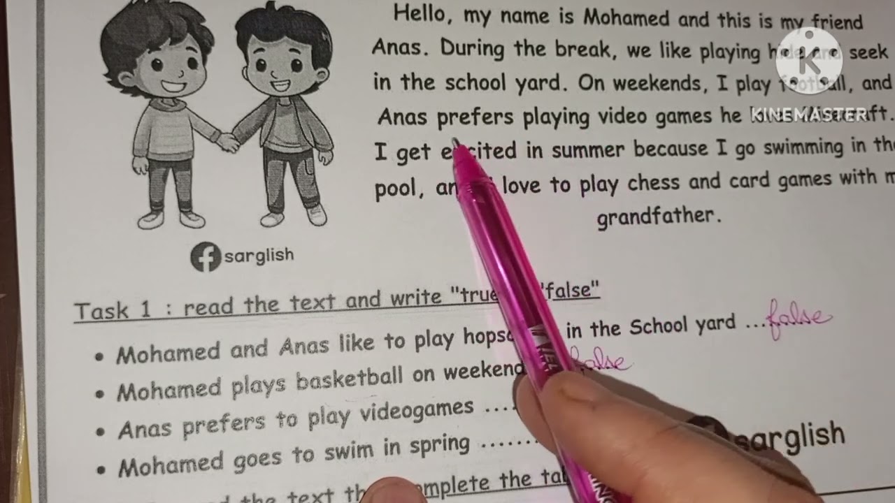 اختبار مقترح بقوة للفصل الثاني الإنجليزية الرابعة ابتدائي النموذج 3