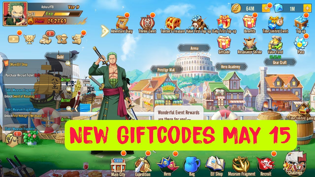 Pirate Arena Mobile & 3 Codes Free VIP9 500K Diamonds Free SSR