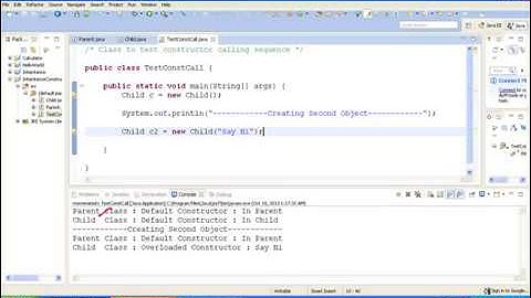 Calling Overloaded Constructor of Parent Class from child Class  Inheritance  super