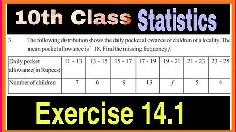 To find missing frequency using arithmatic mean / 10th class  Statistics/ Exercise 14.1, Q.No.3