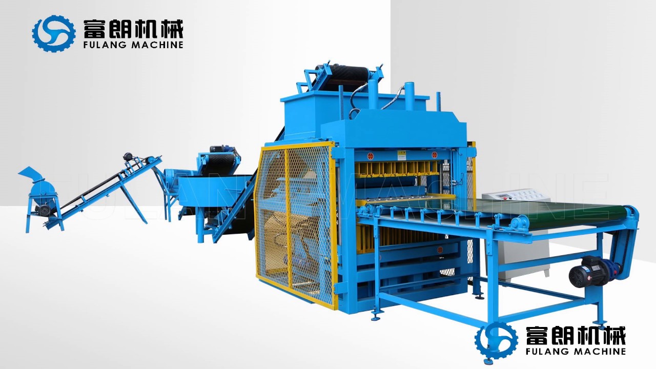 FL7-10 clay interlocking brick making machine - YouTube