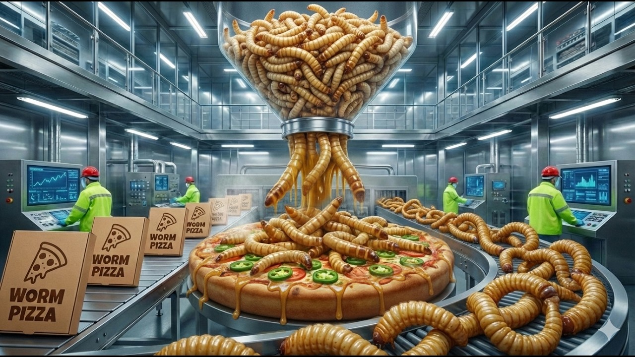 Inside the Mealworm Factory | From Live Mealworms to Protein Pizza (Full Process)