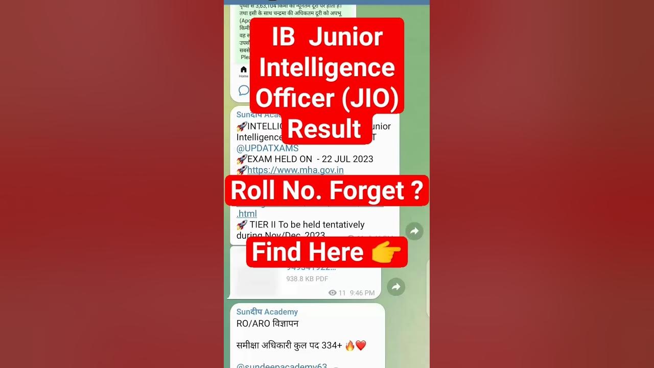 IB JIO RESULT How to find Roll Number of IB JIO ibjio ibjobs 
