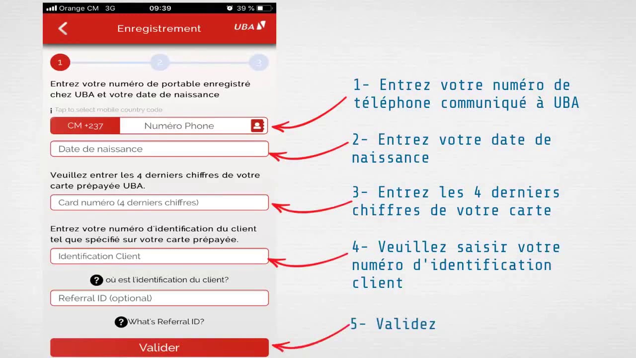 Comment lier sa carte prépayée à UBA mobile banking 