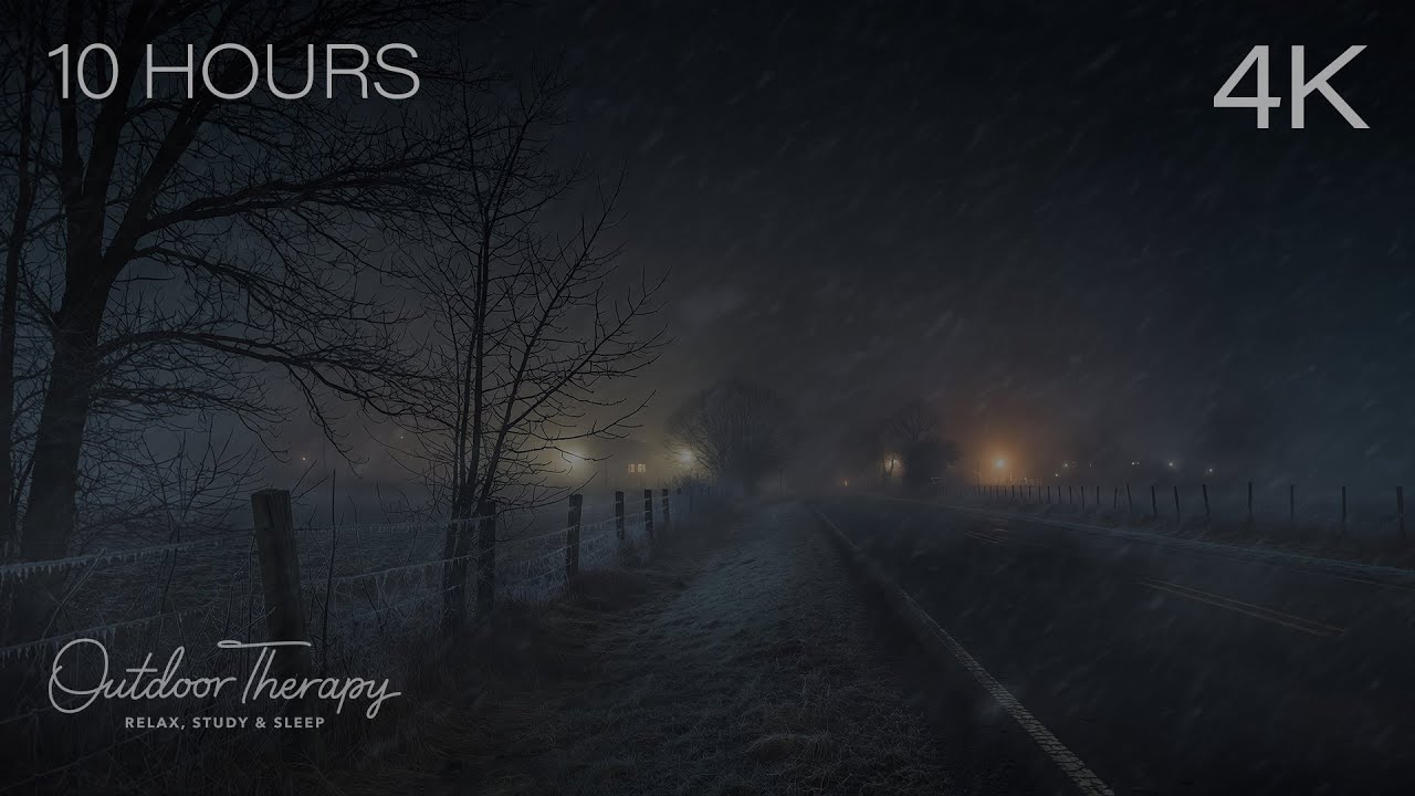 The Quiet Weight of a Winter Night | Howling Wind & Steady Snowfall ...