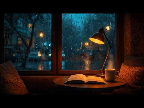Late Night Rain Cafe ☔ Relaxing Jazz for Deep Focus, Work & Sleep (3 Hours)