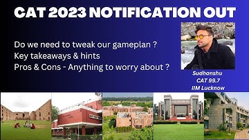 CAT NOTIFICATIONS OUT - CHANGE IN STRATEGY ?  | Sudhanshu ( QA 100, CAT 99.7%iler, IIM L Alumnus )