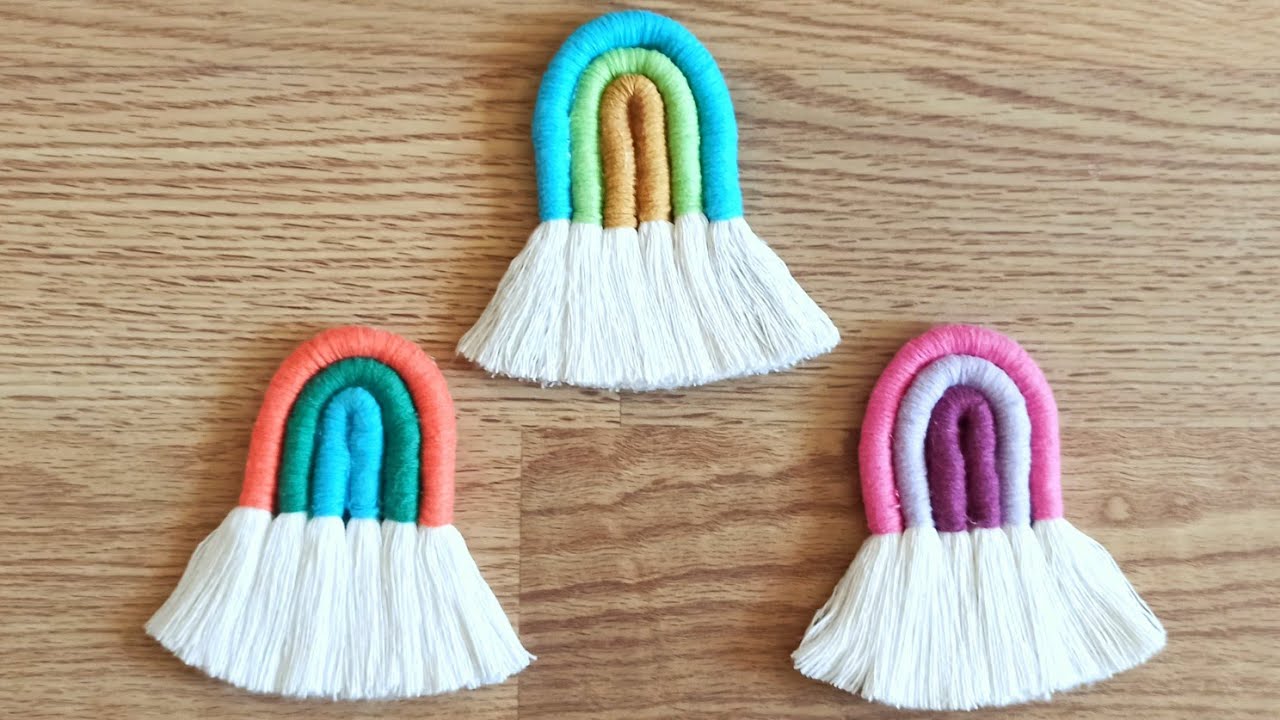 Makrome gökkuşağı yapımı#macramerainbow#DIY#KENDİNYAP#makramereegenbogen#makromegökkuşağısüsyapımı