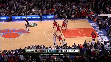 Carmelo Anthony Makes Two Clutch Three Pointers Against The Bulls