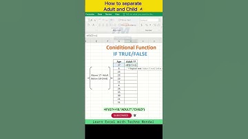 IF function.How to separate Adult and Child by using if formula 🚸#shorts #iffunction #ifformula