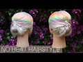No Heat Hairstyle | Prom Updo for Medium Hair