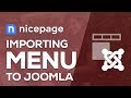 How to import a Menu to Joomla in Nicepage Website Builder