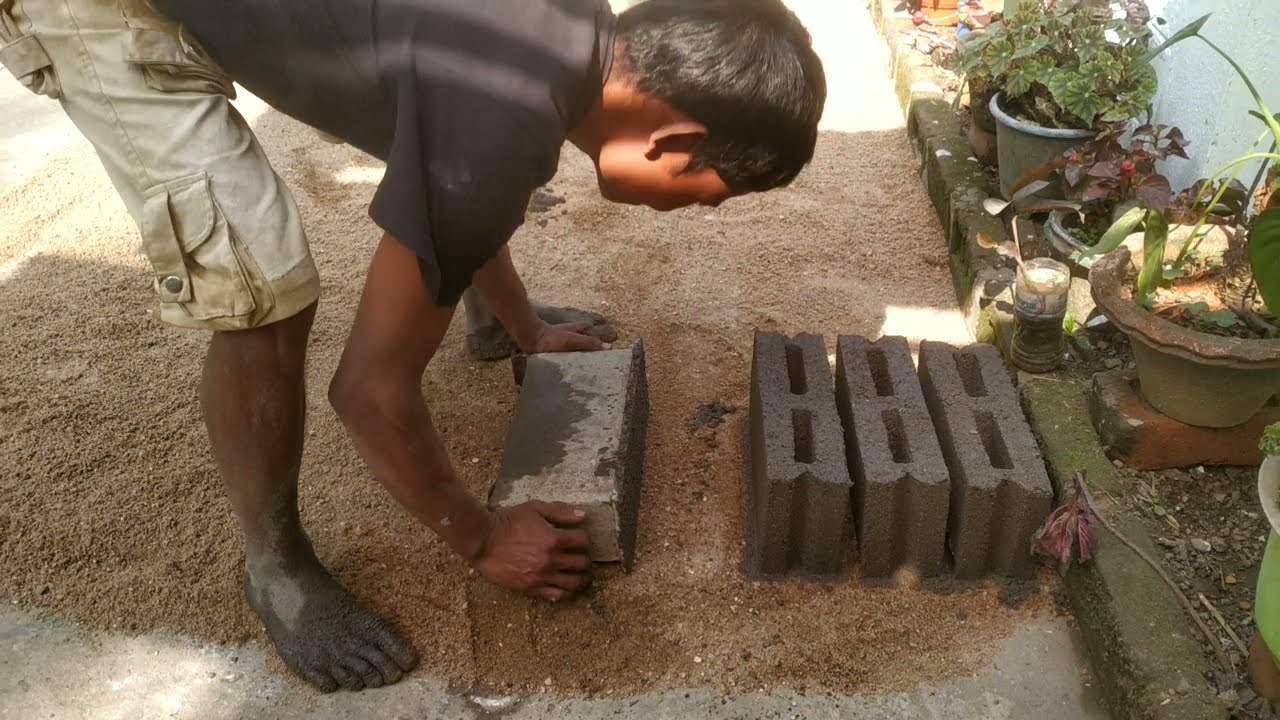 How to make High Quality Hollow Concrete Block or Cement Brick DIY