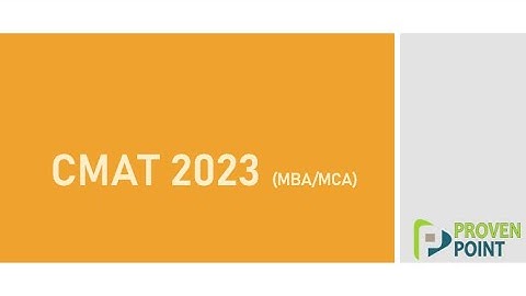 CMAT 2023 (MBA/MCA) Program
