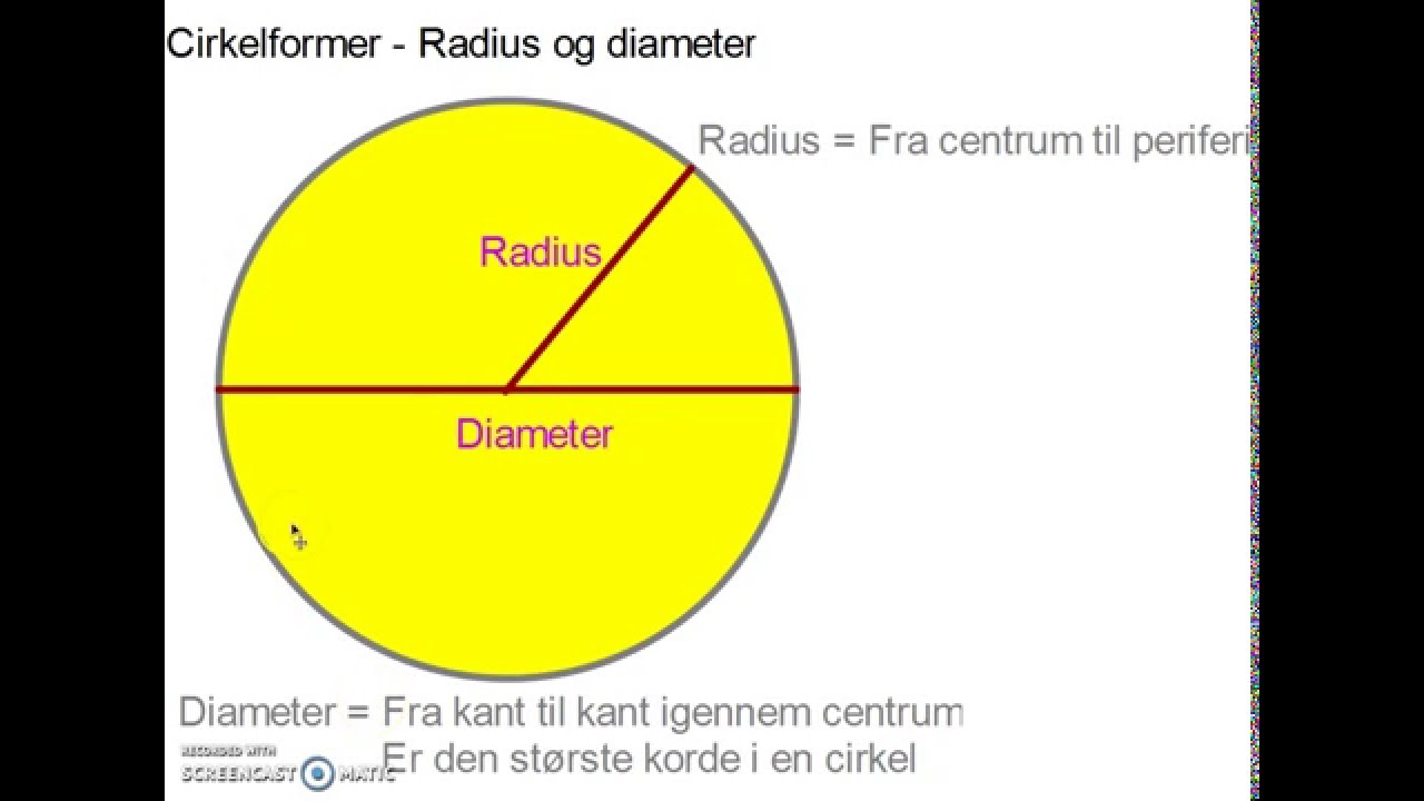 Oceaan Bestudeer personeelszaken Cirkelformer - Radius og diameter - YouTube