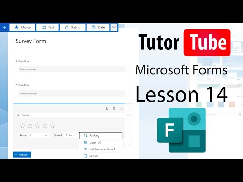Microsoft Forms - Lesson 14 - Adding Net Promoter Score Question