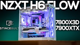 NEW White NZXT H6 Flow RGB 7800X3D + 7900xtx PC BUILD!