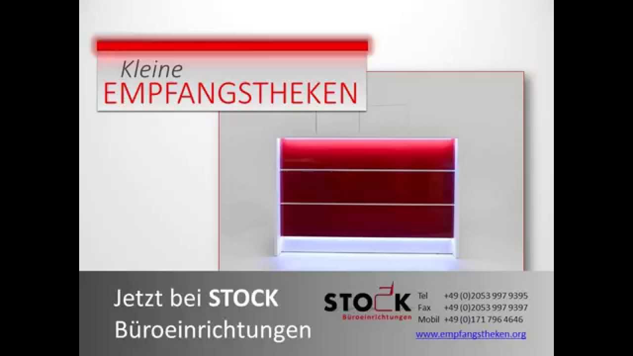 Kleine Empfangstheke Büro Praxis Kanzlei Fahrschule  Versicherung Rot Hochglanz LED