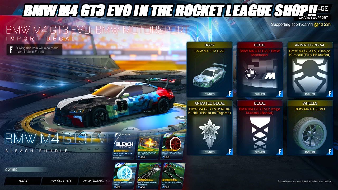 *НОВИНКА* BMW M4 GT3 EVO в магазине предметов Rocket League вместе с предметами из коллаборации с...