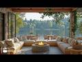 Relaxing Ambience With Lakeside Jazz Slow Morning Jazz In Rustic Cafe Balcony For Chill Up Mood 