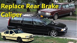 How to replace the rear brake caliper on a Volvo 850, S70, V70, C70, 240, 940, 740, 960, etc. - VOTD