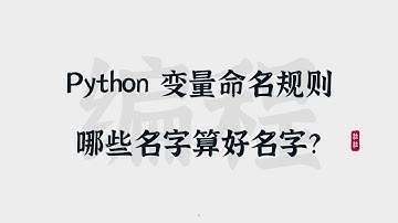 [9] Python命名规则 | 哪些变量名算好名字 | Naming Convention