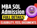DU SOL MBA Admission 2026 Full Details - Eligibility, Fees , Documents, Placement etc