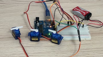 생각하고 만드는 아두이노 책(앤써북) ((   다중 서보모터 제어하기  )) 실습 동작 영상입니다.