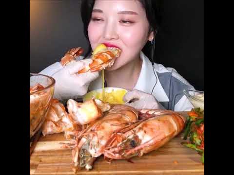 #shorts 40cm Giant King Black Tiger Shrimp Mukbang Korea EATING Show R