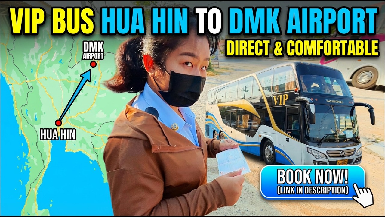 Bus from Hua Hin to Don Mueang (DMK) – 212 km in 4h | Complete Ride