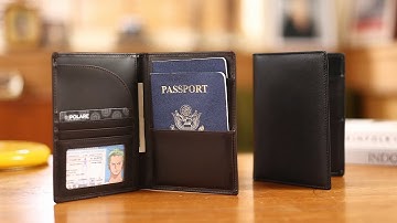 Polare Full Grain Leather Passport Holder RFID Blocking Travel Bifold Wallet