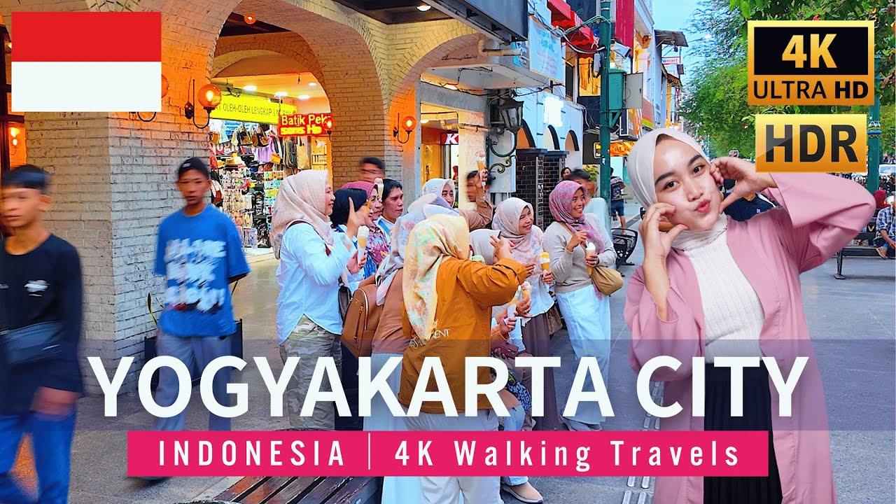 【4K HDR】Блуждание по вечернему городу ЙОГЬЯКАРТА Индонезия - Пешеходный тур по центру города 2025