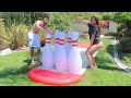 HUMAN BOWLING SLIP N SLIDE! (Painful!)