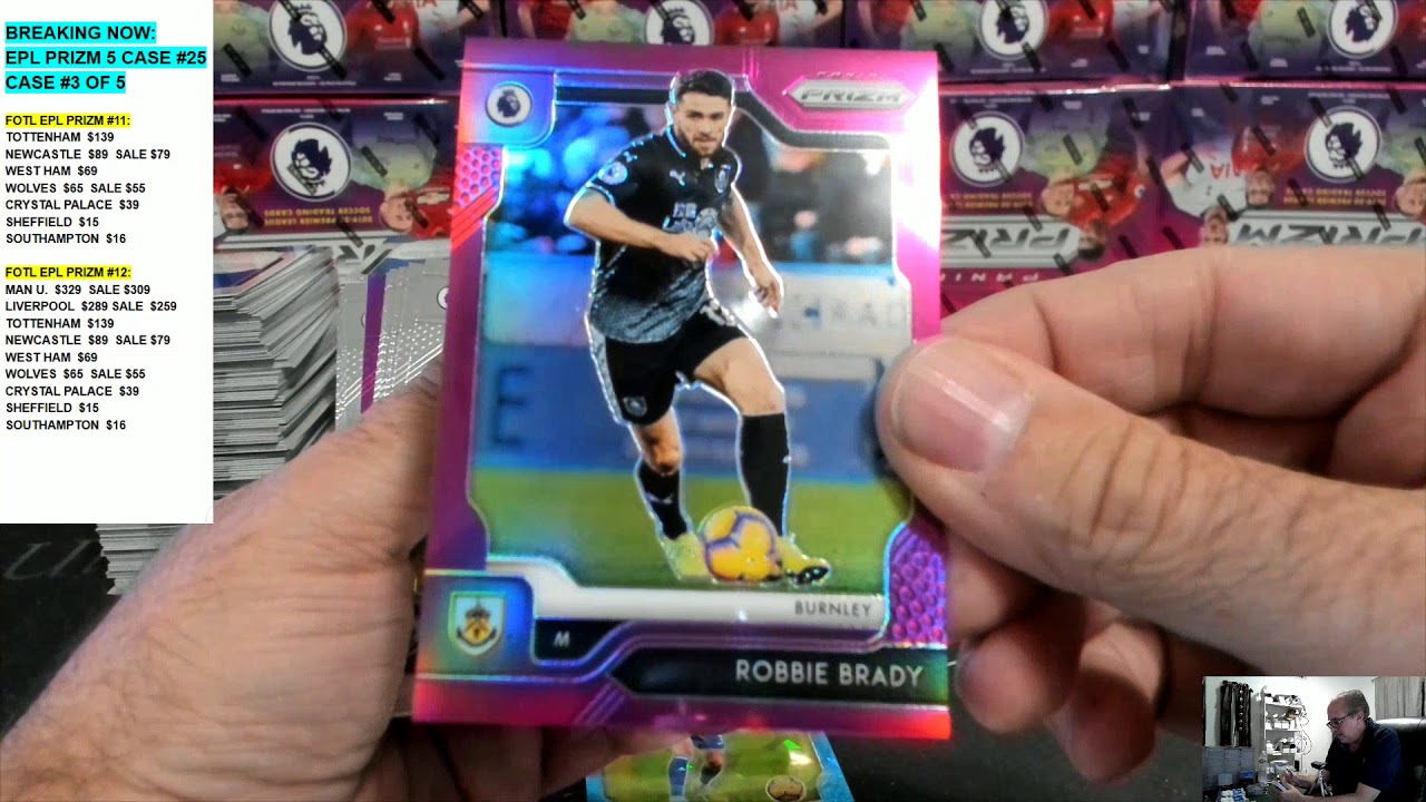 soccer manager 2019-20 PANINI ENGLISH PREMIER LEAGUE EPL PRIZM 60 BOX PYT 5 CASE BREAK #25 (CASE 3 OF 5)
