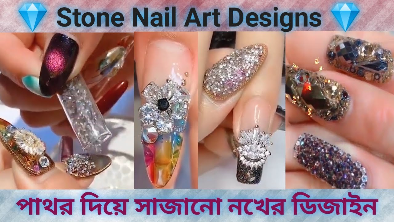 6. Floral One Stone Nail Art - wide 3