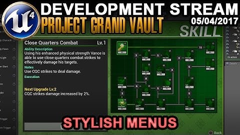 Stylish Menus - UE4 Game Dev NIGHT Stream - 5/04/2017