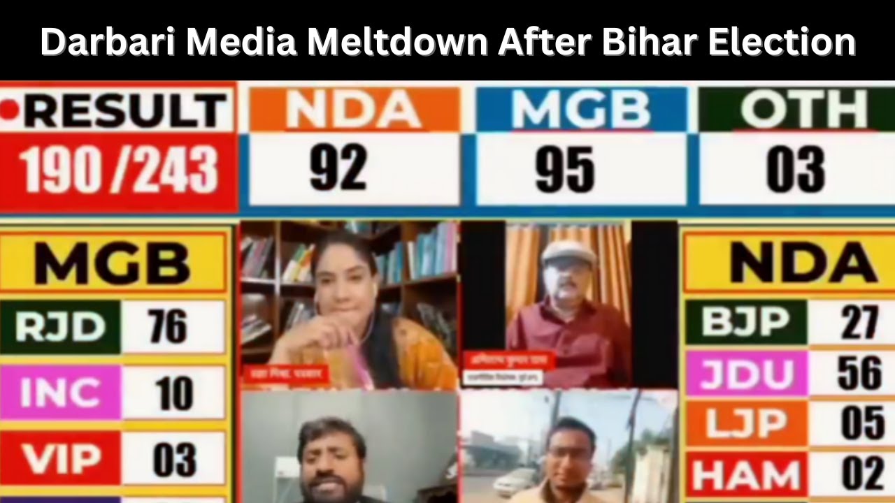 Darbari Media Meltdown After Bihar Election Result 2025😮😂