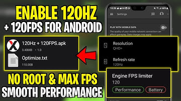 Enable 120Hz Refresh Rate + 120 FPS For Gaming / No Root | Max FPS & Fix Lag 😱