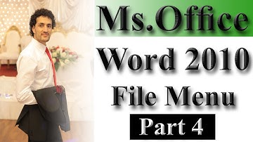 Ms Office 2010 Word Part 4) File Menu in Dari / Farsi Omar Akbari