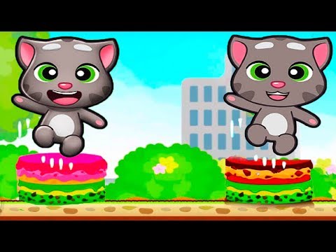 ГОВОРЯЩИЙ ТОМ минимульты ВКУСНАЯ БАШНЯ Тома #3 ДРУЗЬЯ! Игровой мультик   Talking Tom Cake Jump
