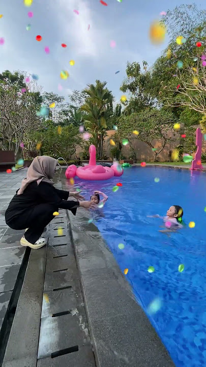 LEIKA CECIY BALAPAN BERENANG KE BUNDA KIRA KIRA SIAPA PEMENANGNYA 🥳 #dienafitri #shorts
