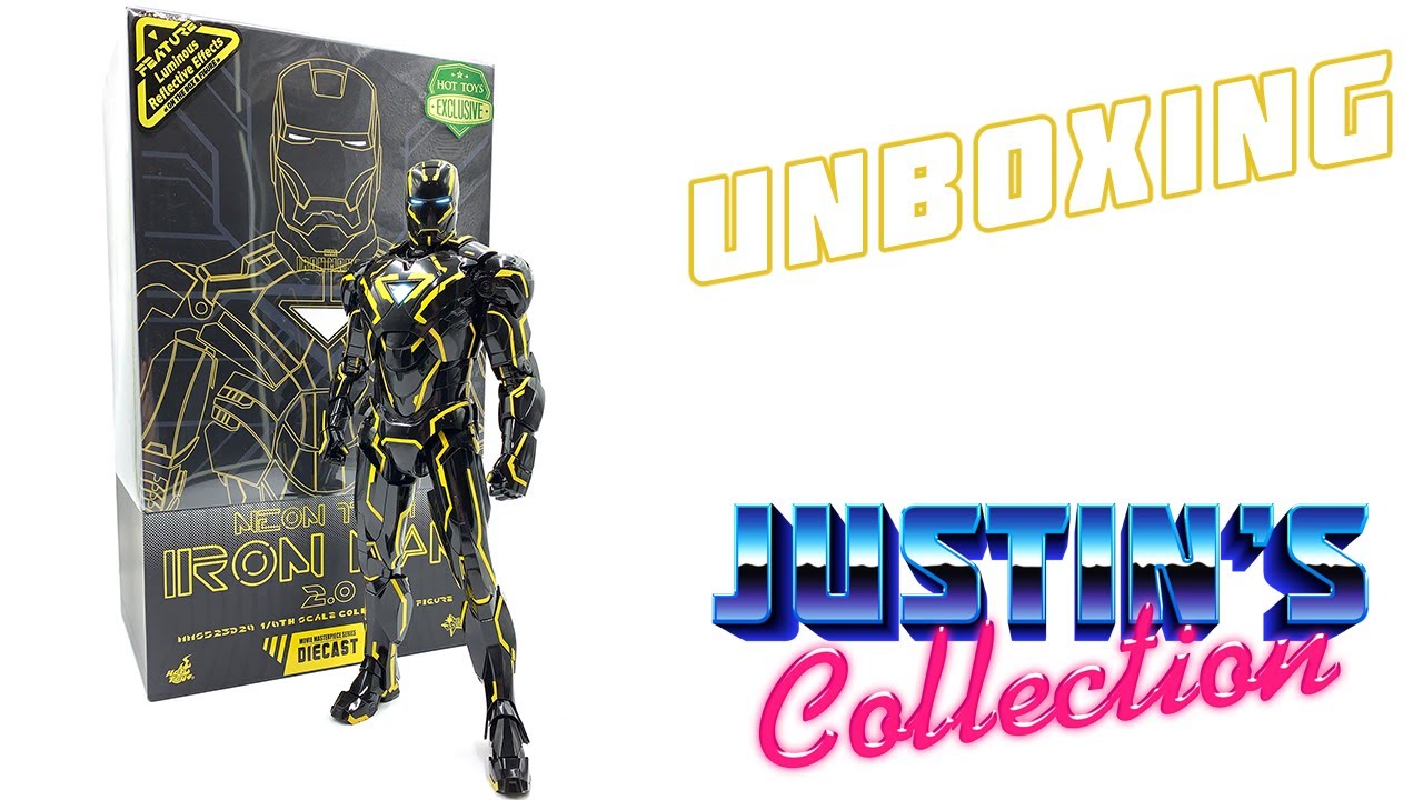 Hot Toys Iron Man Neon Tech 2.0 MK6 (Mark VI) Unboxing - YouTube