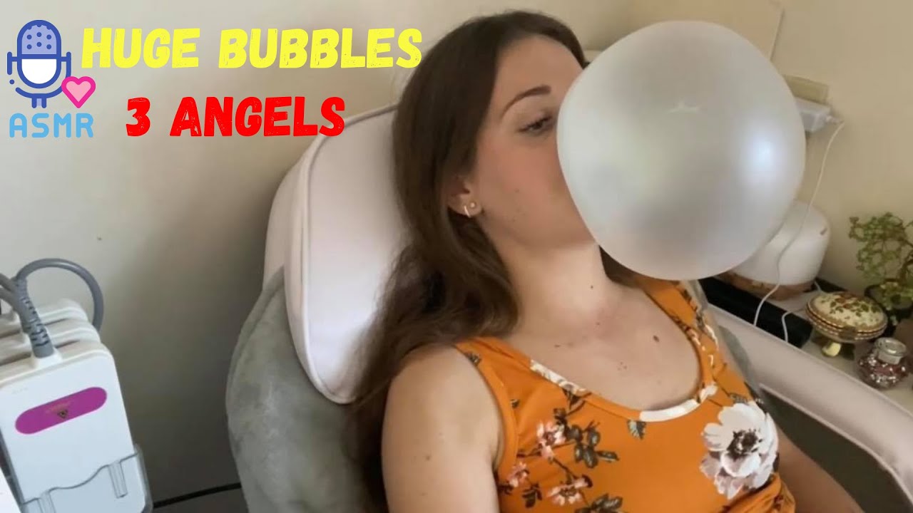 ASMR BLOWING & popping huge bubble ~ bubble gum - YouTube