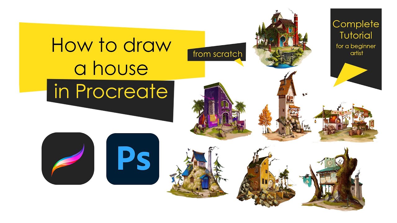 Procreate Map. House How to draw a house in Procreate - YouTube